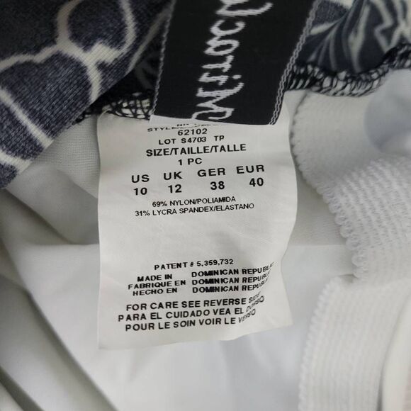 Miraclesuit Black Floral One Piece Swimsuit Sz 10 Padded Wirefree Slimming V-Nec - Picture 4 of 5